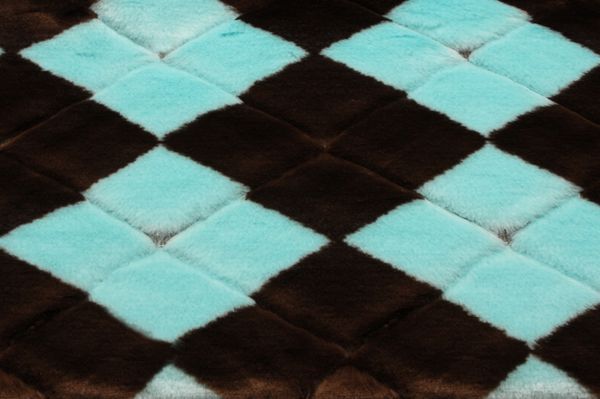 Argyle Fur Turqouise/Brown